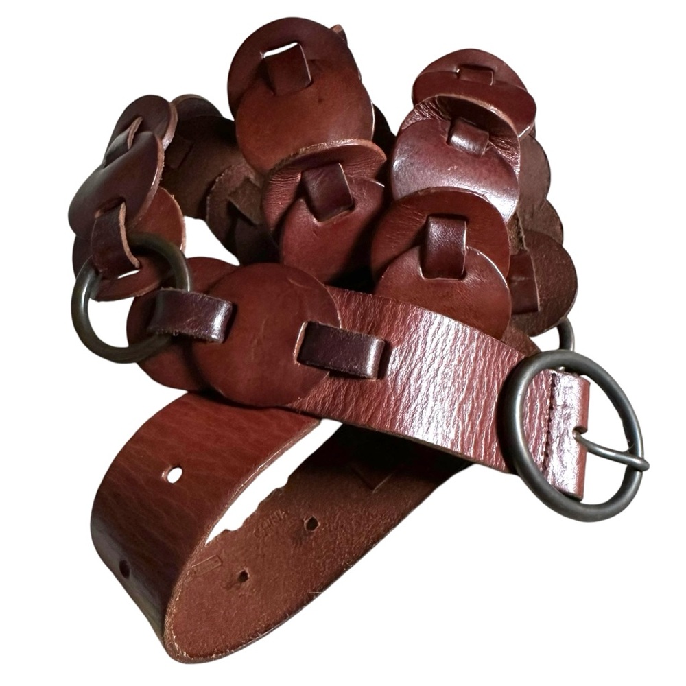 Fossil Leather Circular Disc Belt L